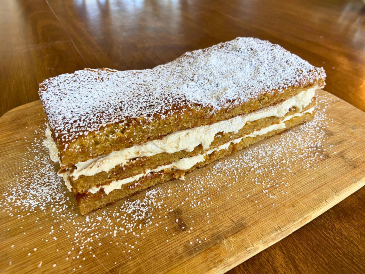 Gluten Free Brown Butter Cake with Caramel Buttercream Filling